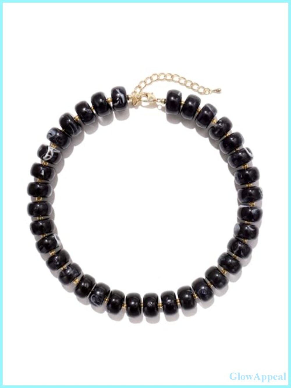 Acrylic Bead Choker Necklace with Lobster Clasp and Copper Chain